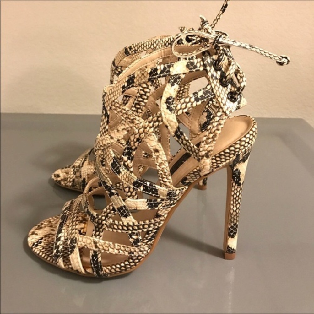 Topshop Snakeskin Print Heels